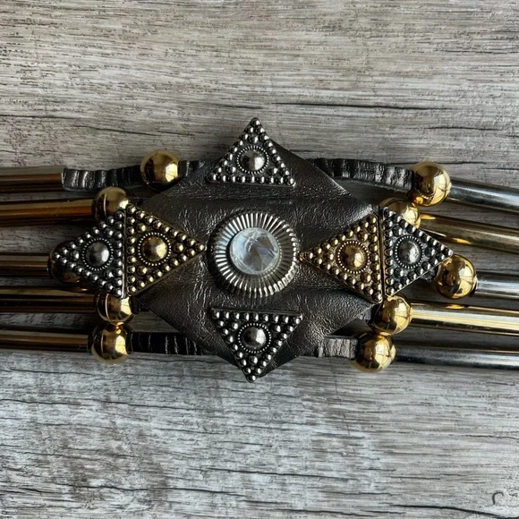 VTG Leatherock Leather & Metal 90s Western Rock Rare Belt!! Leatherock | Accessories | Vtg Leatherock Leather Metal 9s  main image 4